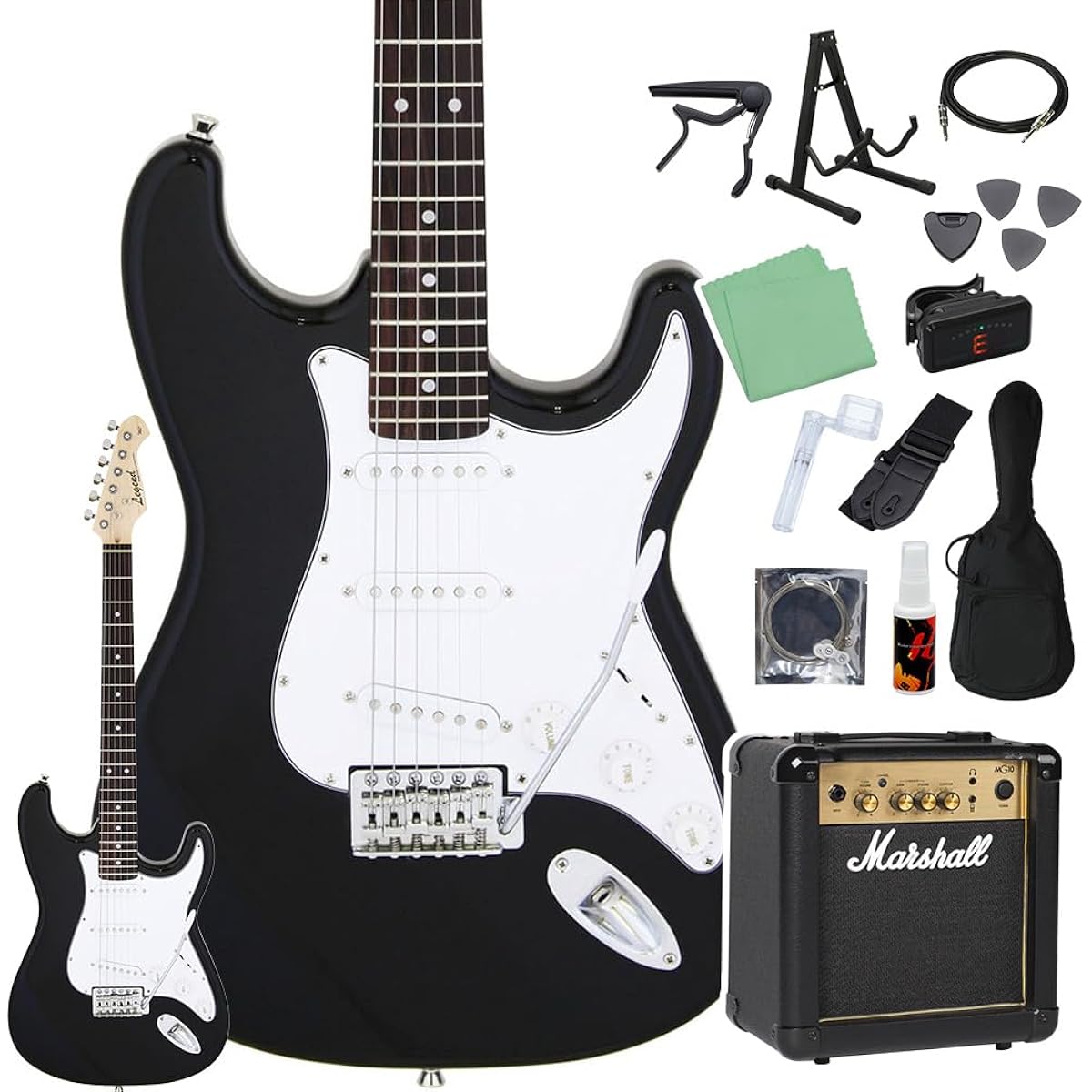 LEGEND LST-Z BK Electric Guitar Beginner 14-piece Set [Includes MG10] Legend