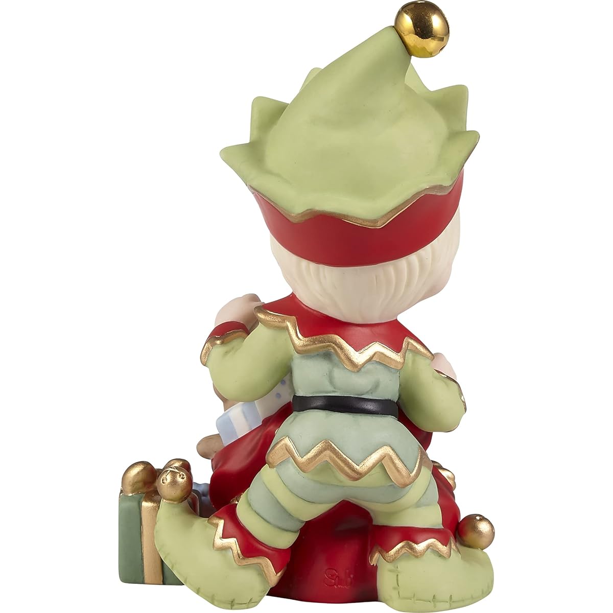 Precious Moments 221013 Fill your holidays with a special surprise Annual Elf Bisque Porcelain Figure