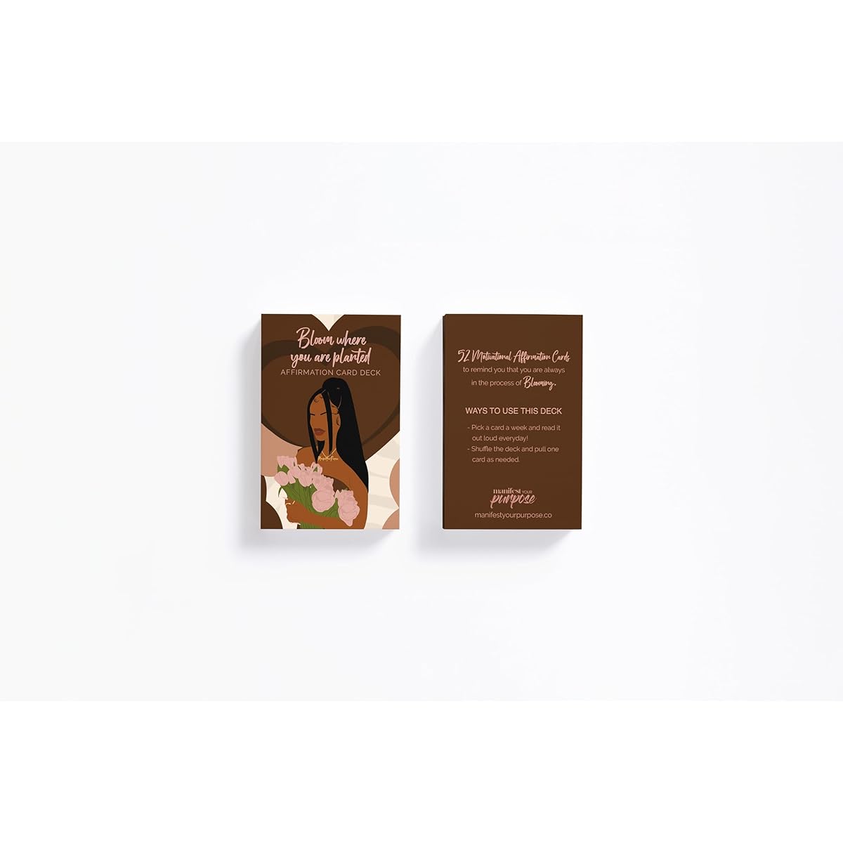 Manifest Your Purpose - Affirmations for Black Women - Bloom Where You Are Planted Affirmation Card Deck 52 Positive Affirmation Cards Daily Vows for Black Women