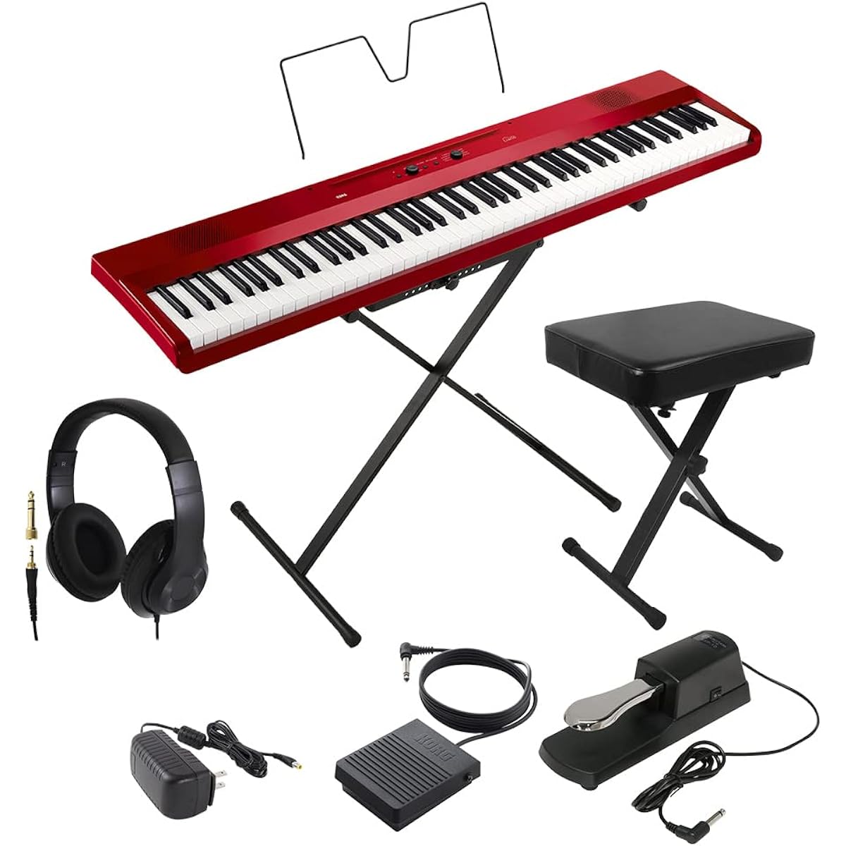 KORG L1SP Keyboard Electronic Piano 88 Keys Headphones, X-stool and Damper Pedal Set