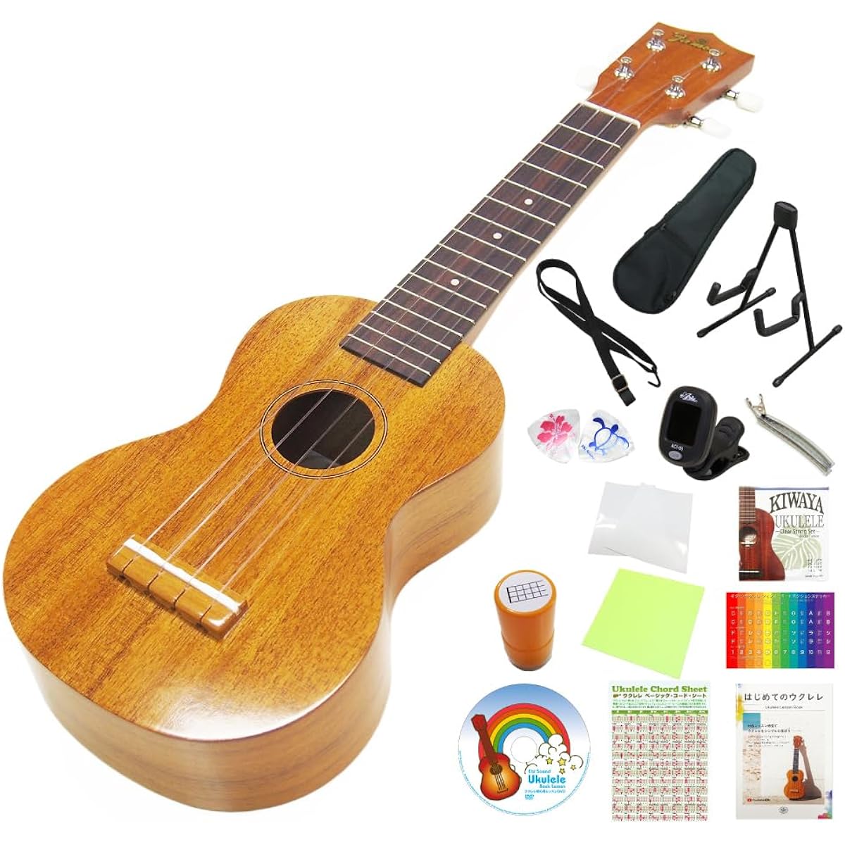 Famous Domestic Ukulele FS-5G Soprano High Grade 15 Piece Set Hawaiian Core (Reliable Made in Japan) (Gorgeous Tone) (u)