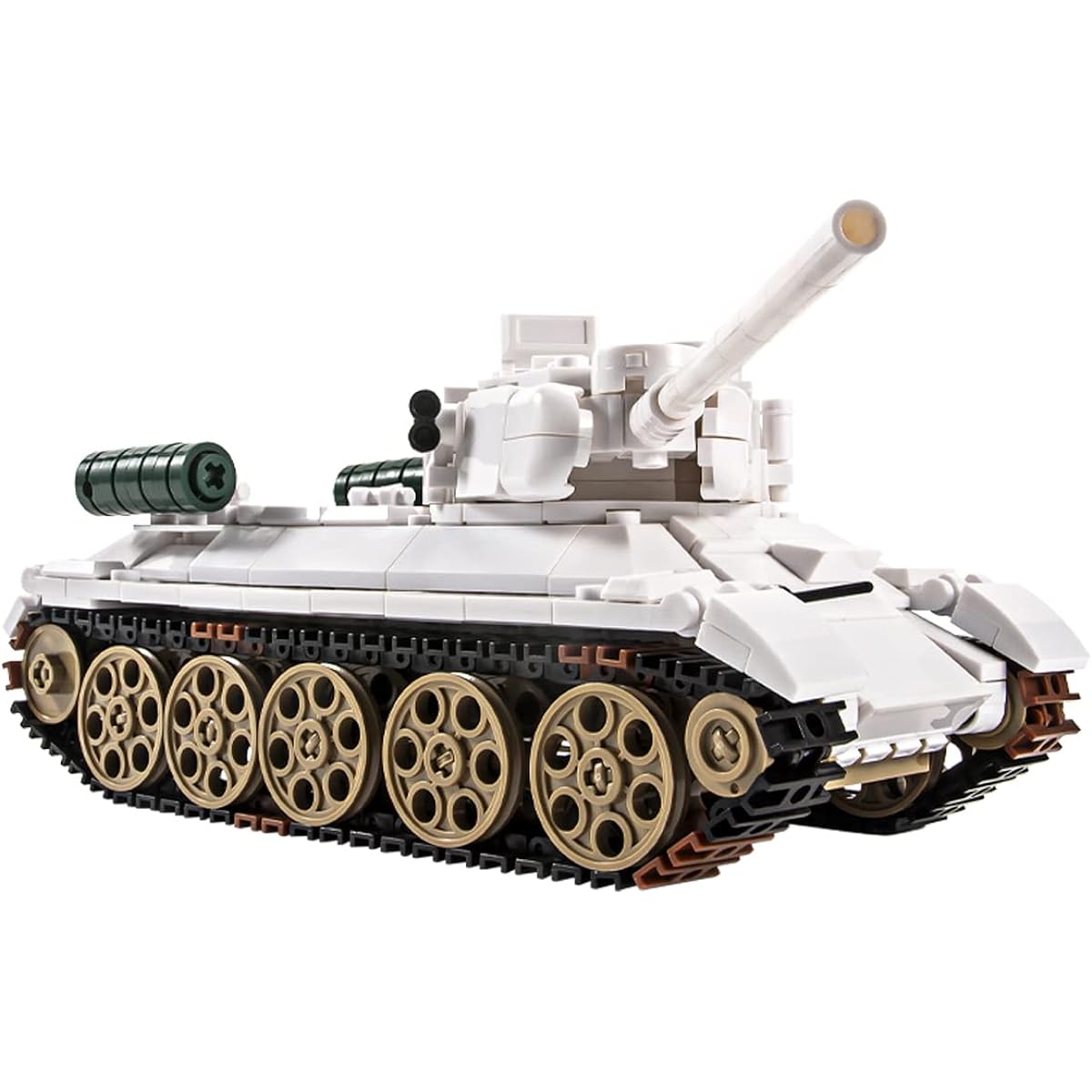 DAHONPA T-34 White Tank Army Building Blocks (518 Pieces) WW2 Military History Collection Model with 2 Soldier Figures Kids and Adults Toy Gift