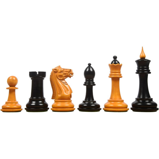 1940 Soviet Club Chess Set Ebony Antique Boxwood 4" King