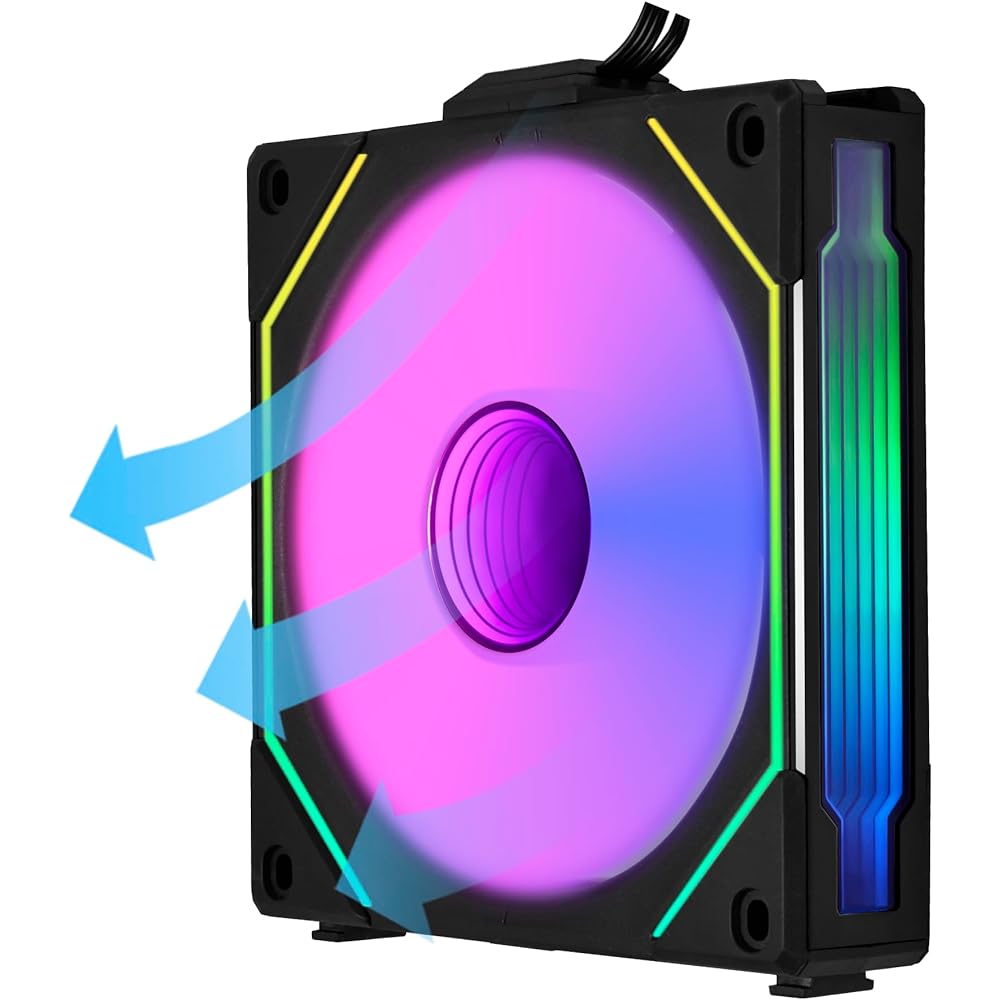 Lian LIANLI Case Fan "UNI FAN" Series SL-INFINITY REVERSE BLADE 120 Black Blade Reversal Model Daisy Chain Reversible Cable Module Equipped with Infinity Mirror Japanese Authorized Distributor Product
