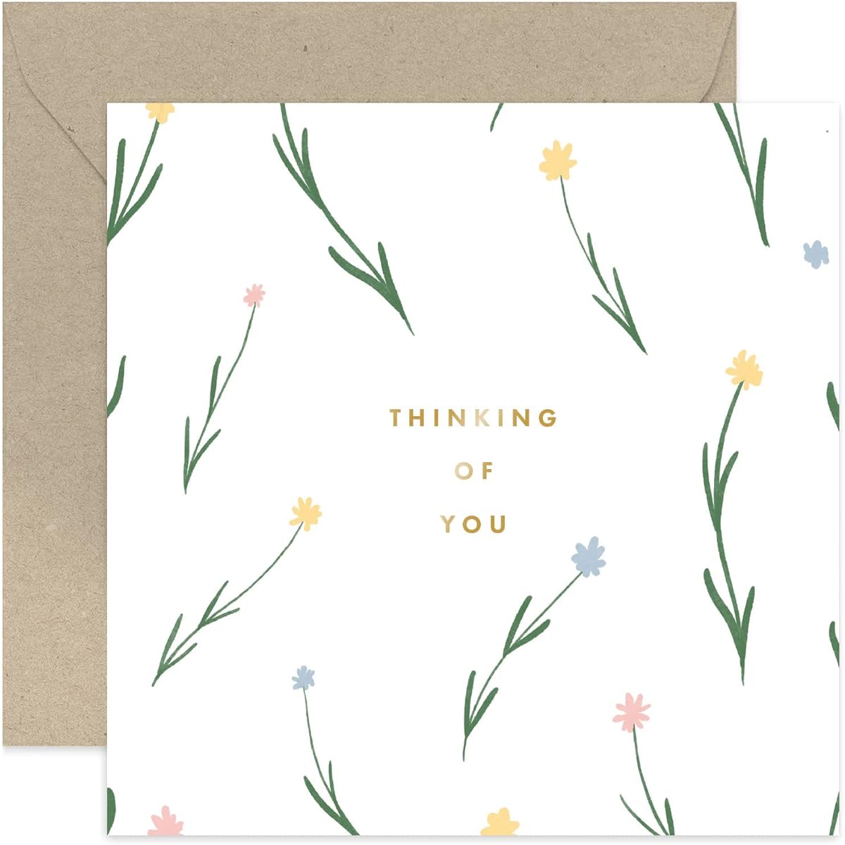 Old English Company Floral Sympathy Card - Leaf Flowers Love Sympathy Card for Friends and Family - Includes Envelope