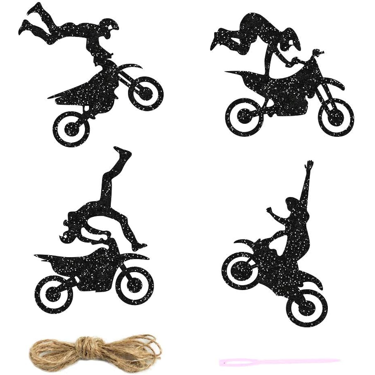 Motorcycle Theme Banner Garland Party Supplies Men or Boys Birthday & Riding Party Room Wall Decoration