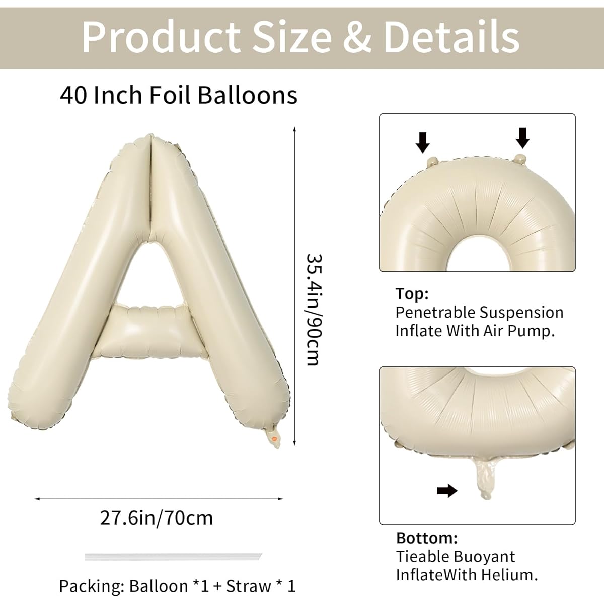 Number balloon balloon big cream number alphabet 23
