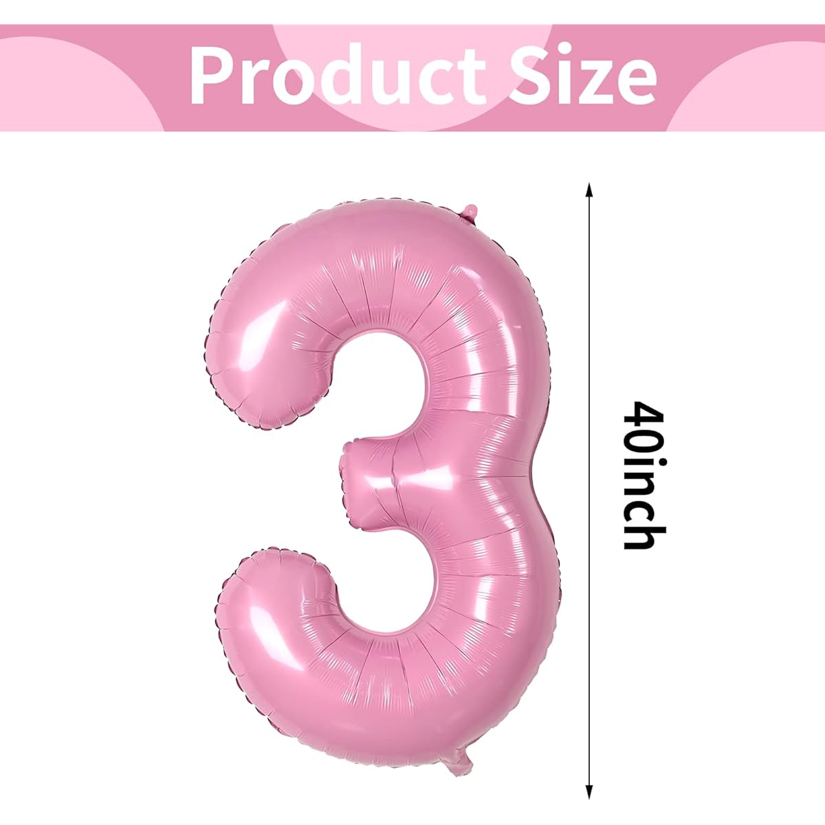 Number Balloons 40 Inch Pink Number 3 Balloons Number Foil Balloons Happy Birthday Decorations Celebration Anniversary Birthday Events Large Balloons Decorations Birthday Decorations Aluminum Balloons Party Decorations