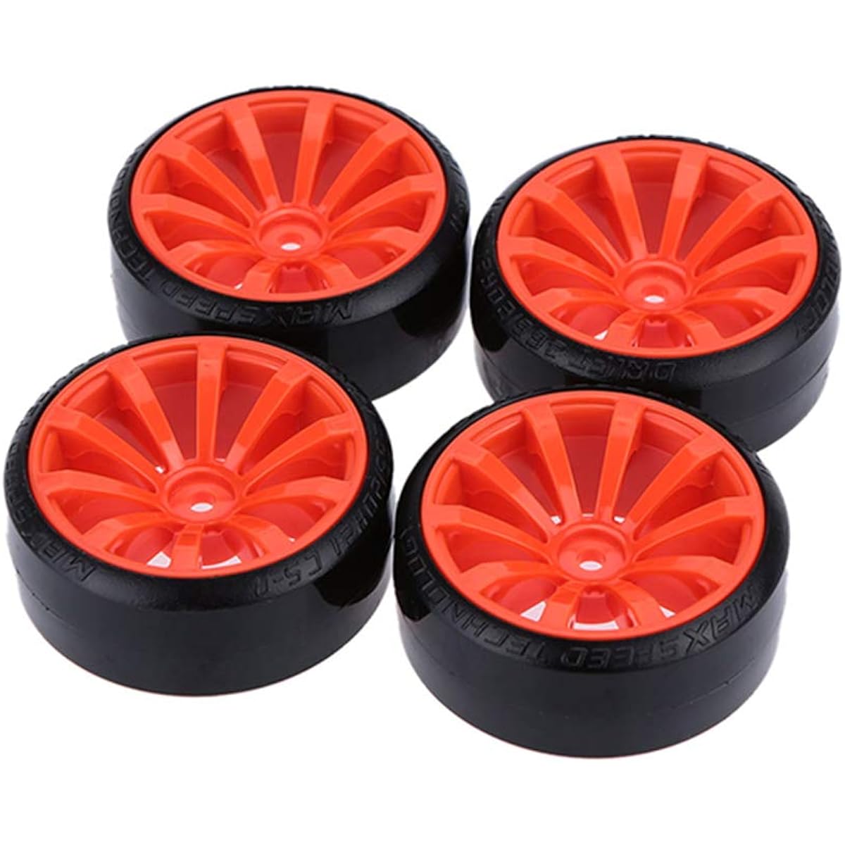 LAFEINA RC Plastic Wheels and Tires Set 63mm Hard Tires for 1/10 Drift Car Traxxas HSP Tamiya HPI Kyosho On-Road Drift Cars (Black)
