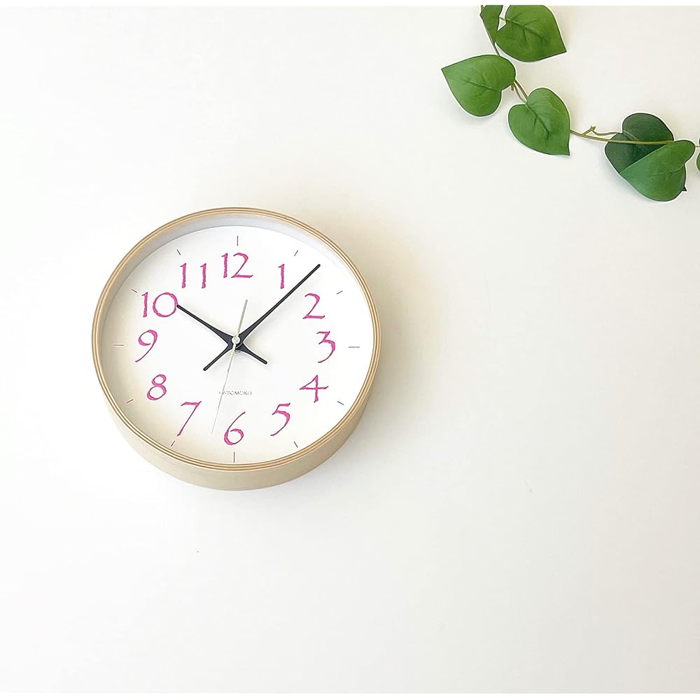 KATOMOKU plywood clock 20 radio clock sweep (continuous second hand) km-119LPRC φ252mm (light pink)