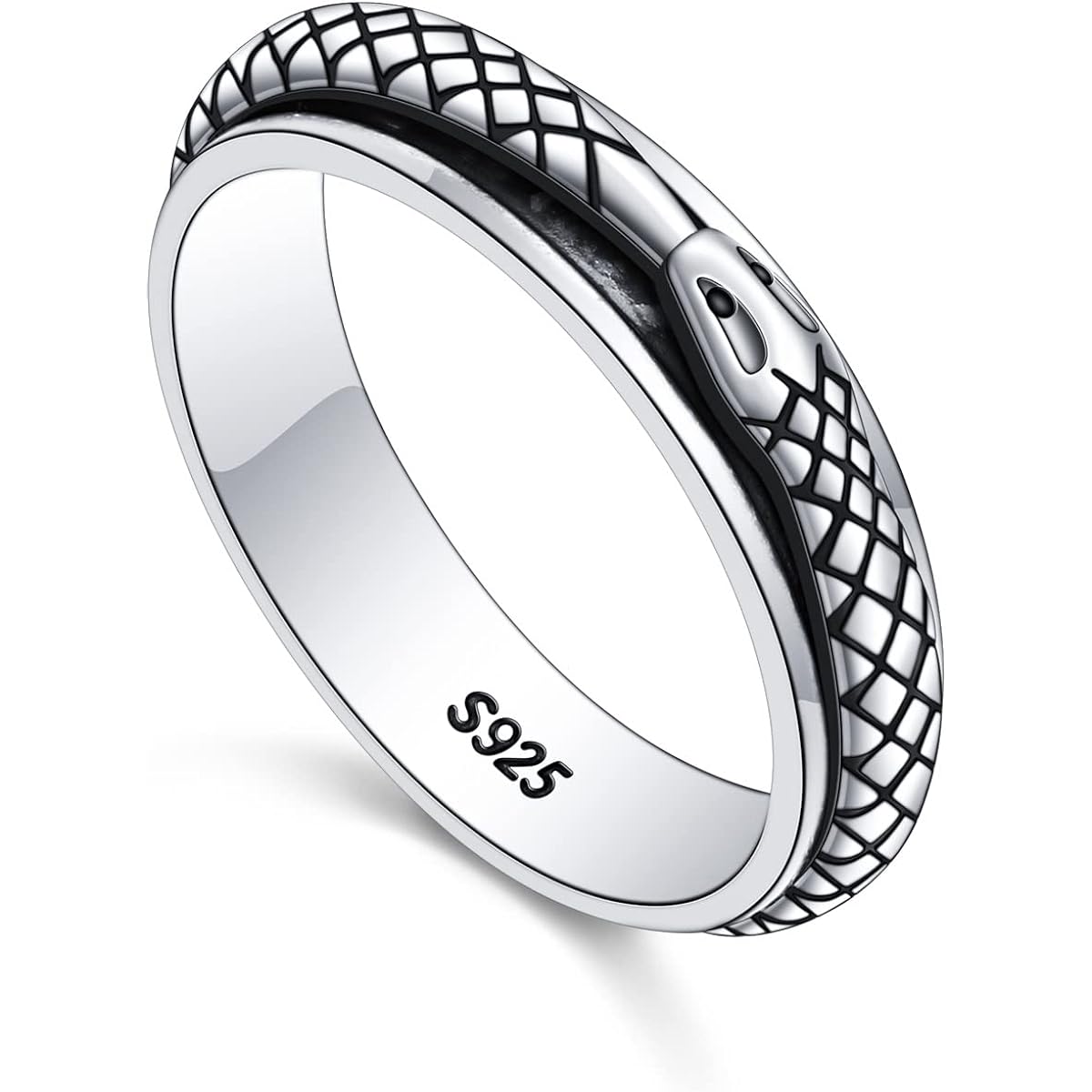 S925 Sterling Silver Spinner Fidget Anxiety Worry Relief Boredom ADHD Autism Band Ring