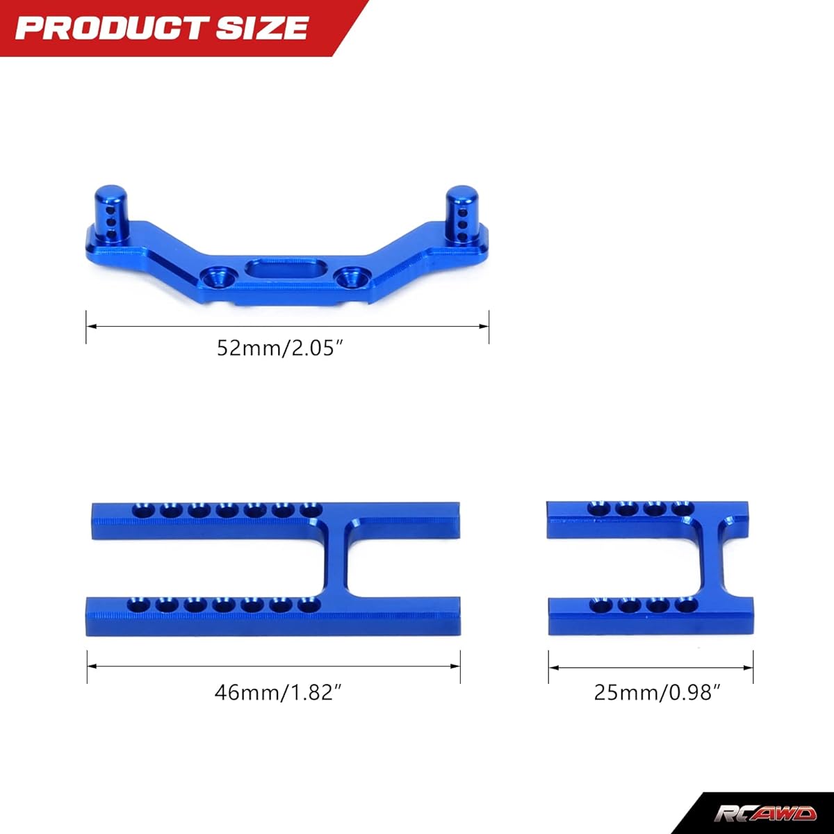 RCAWD Body Mounts Front & Rear for LaTrax Teton & LaTrax Desert Prerunner Upgrade Body Posts 1/18 Traxxas Scale 4X4 Monster Truck 76064-5#76054-1#76054-5 #76054-5 Parts Blue