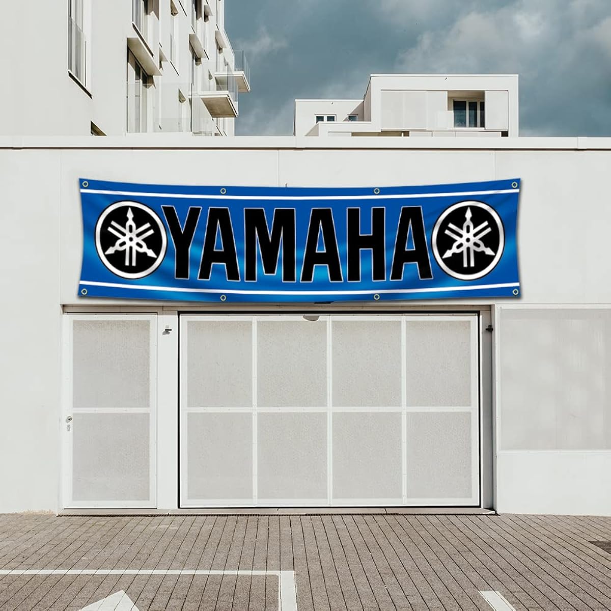 Kasflag Banner Flag for Yamaha Racing Car (3x5ft Vivid Color 150D Poly) HD Print with Brass Grommets for Garage