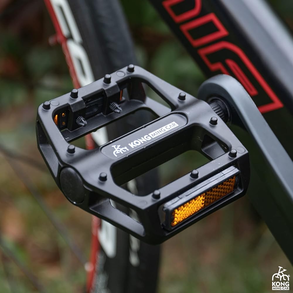 Bicycle pedal flat pedal with reflector 9/16 inch aluminum (KO-1020)