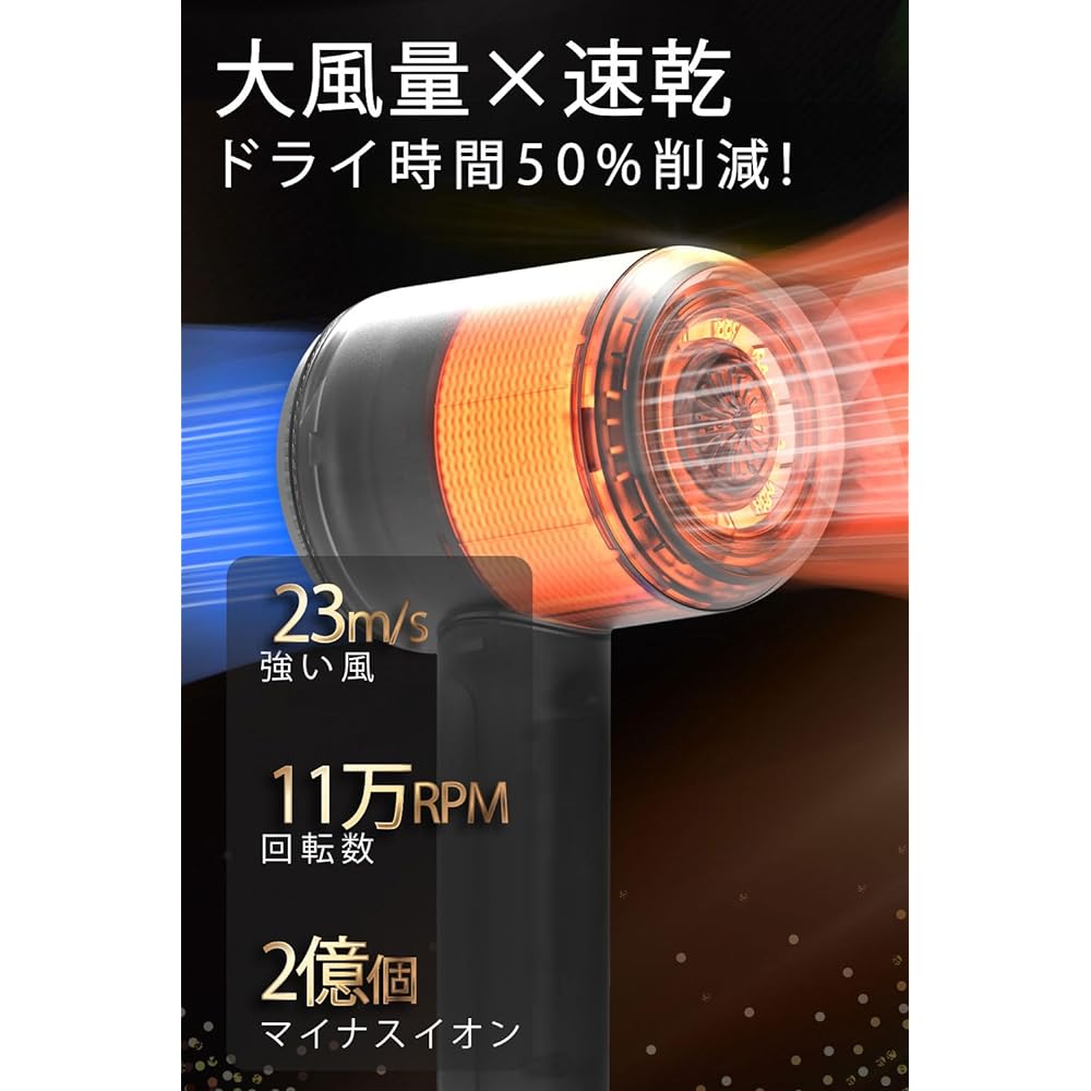 Mifasol Dryer Negative Ion Hair Dryer 200 Million High Concentration Speedy Ion Low Noise Lightweight Large Air Volume Quick Drying Reduction Damage Cut Nozzle Included Compact Easy to Carry For Home Use/Hair Salon/Business Trips/Travel Use Japanese Inst
