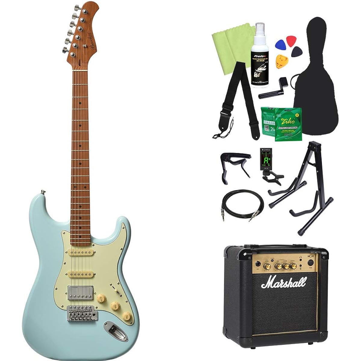 Bacchus BST-2-RSM/M SLPK Electric Guitar Beginner 14-piece Set [With Marshall Amplifier] Bacchus