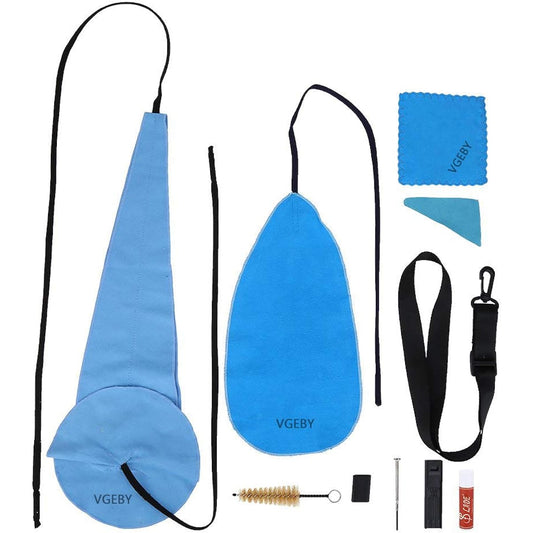 10-1 Saxophone Cork Grease Cleaning Care Kit, Mouthpiece Mouth Brush Mini Screwdriver Thumb Rest Reed Case Cleaning Cloth Wind Instruments