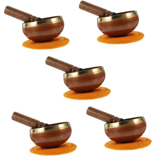 VICASKY Set of 5 Buddha Sound Bowls, Yoga Singing Bowls, Relaxation Bowls, Singing Bowl Mallet, Striker, Sound Bowl Mat, Chakra Nepal Bowls, Metal