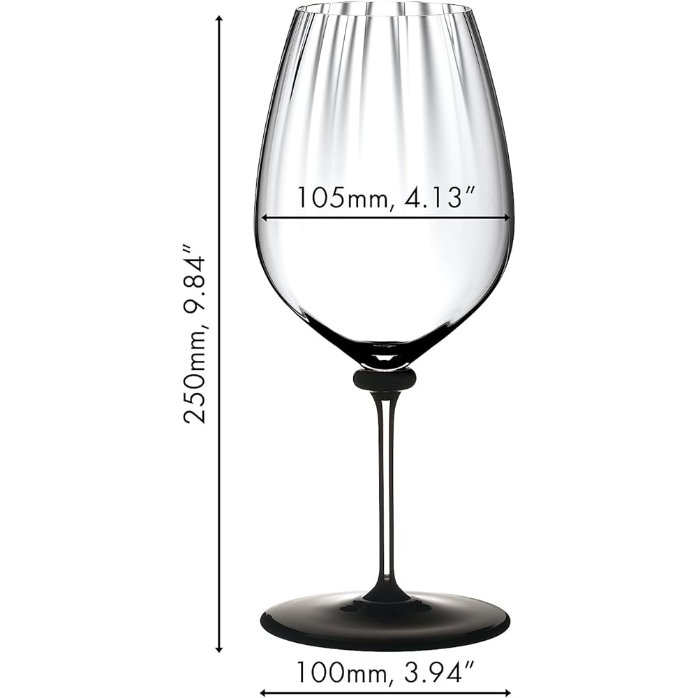 [Genuine] RIEDEL Red Wine Glass Fat a Mano Performance Cabernet/Merlot (Black) 834ml Clear 4884/0N