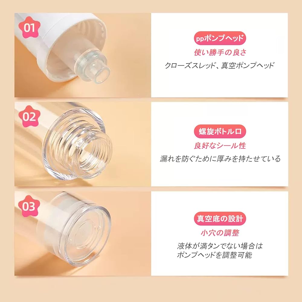 Vacuum Pump Bottle 10ml 20 Pieces Airless Pump Bottle Plastic Cosmetic Container Empty Refill Eye Serum Vacuum Bottle for Travel Office Use Portable Small Bottle (Transparent)