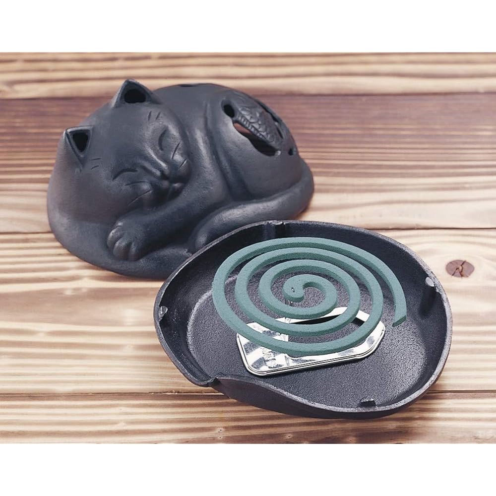 Iwachu Mosquito Cat Black Body Size (cm): 18 x 16 x (H) 12 18310 Nanbu Ironware