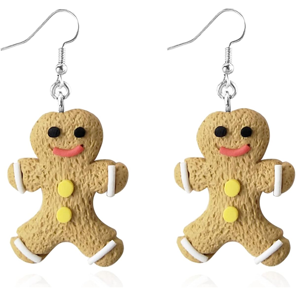 Christmas Earrings for Women Gingerbread Man Clay Earrings Christmas Tree Holiday Earrings Snowflake Earrings Cute Food Jewelry Polymer Clay Cookie Earrings