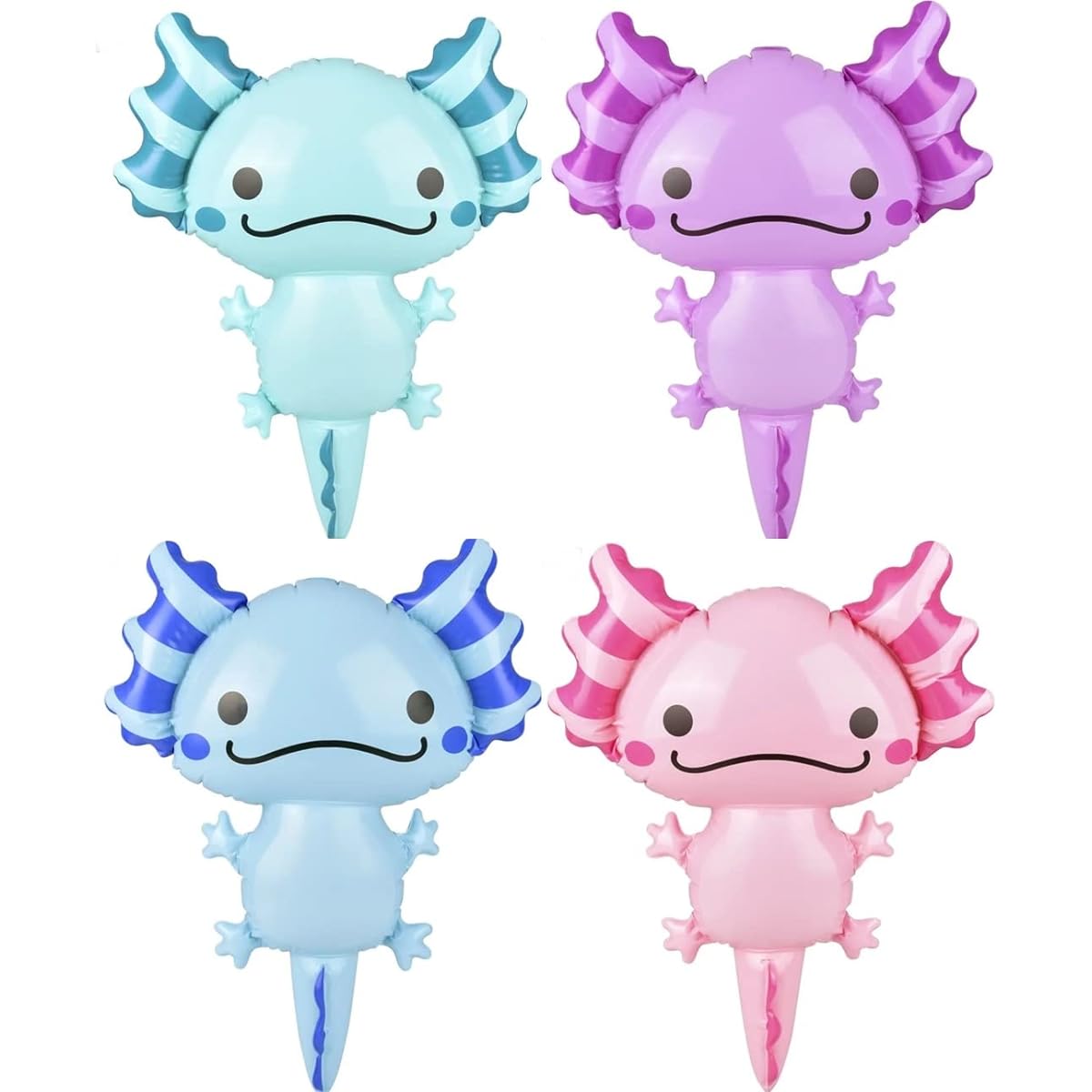 Axolotl Inflatables | Set of 4 | 24 Inch | Inflatable Pool Toys Party Decorations