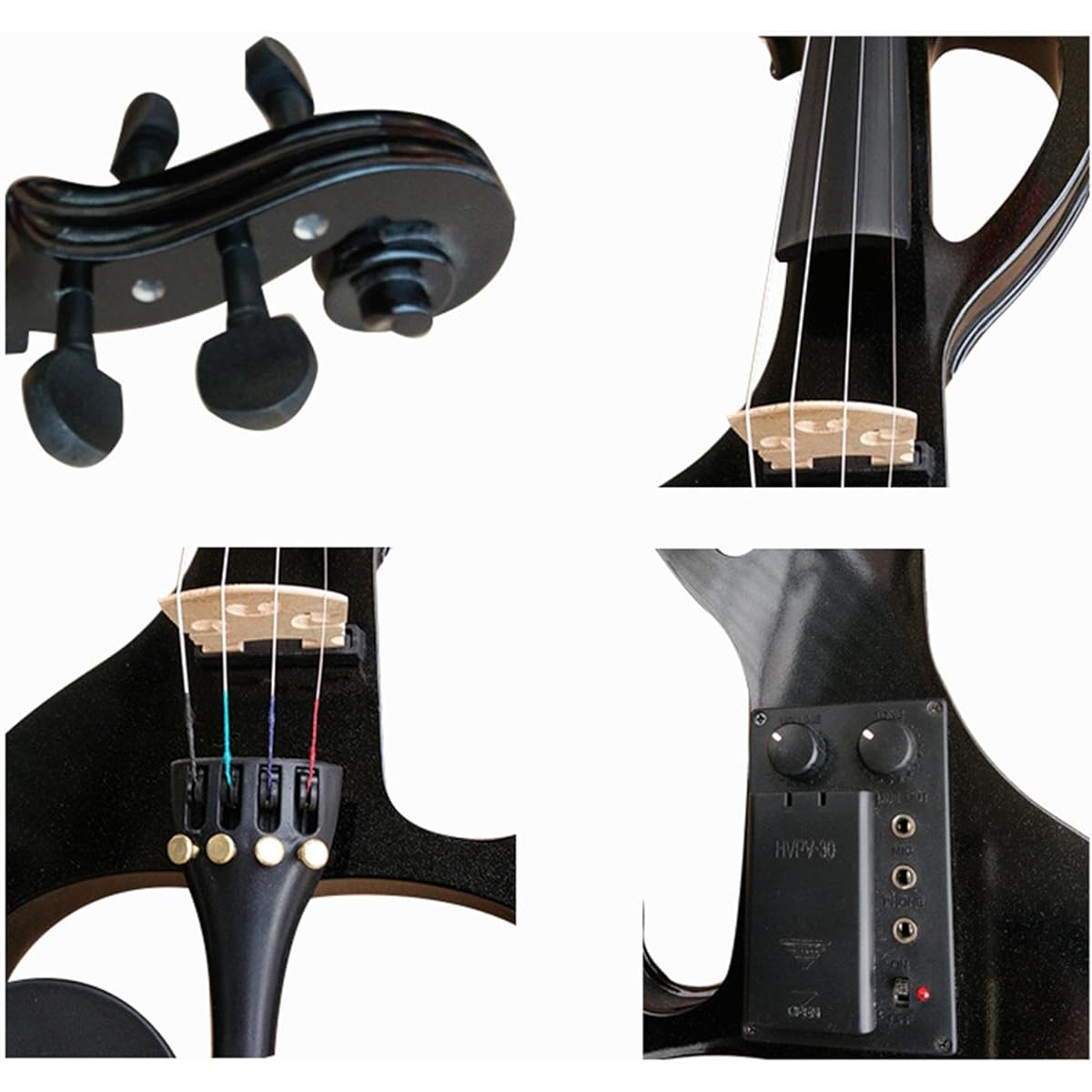 STARTIST Electric Violin Set with Carrying Case, Stringed Instrument, 4/4 Size, with Accessories, for Violin Enthusiasts and Performance Beginners, Black Blue