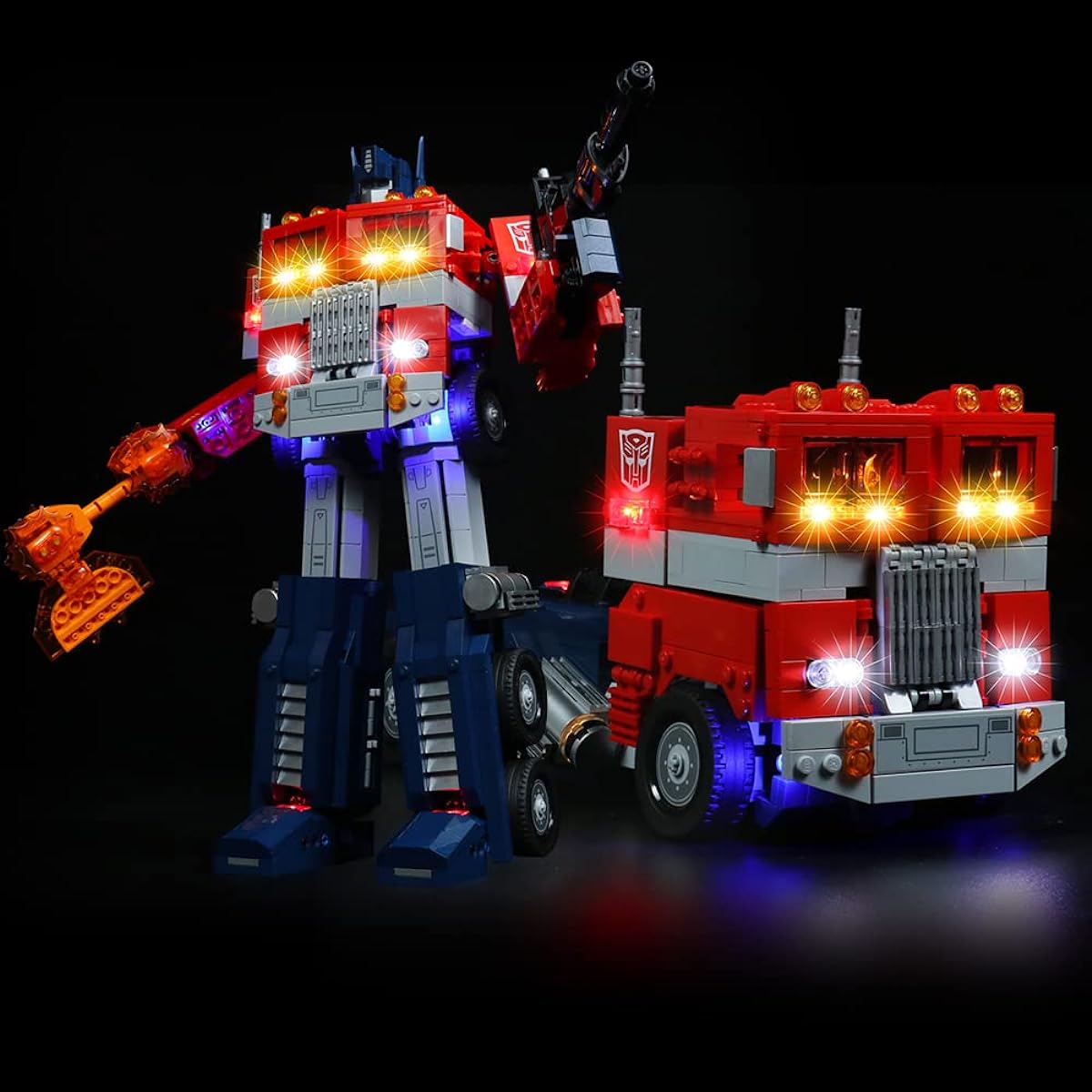 VONADO LED Light Kit for Lego Optimus Prime 10302 Building Set (No Model) Decorative Lighting Kit Compatible with Lego Transformers Prime Bricks Creative DIY Light Kit (Standard Version)