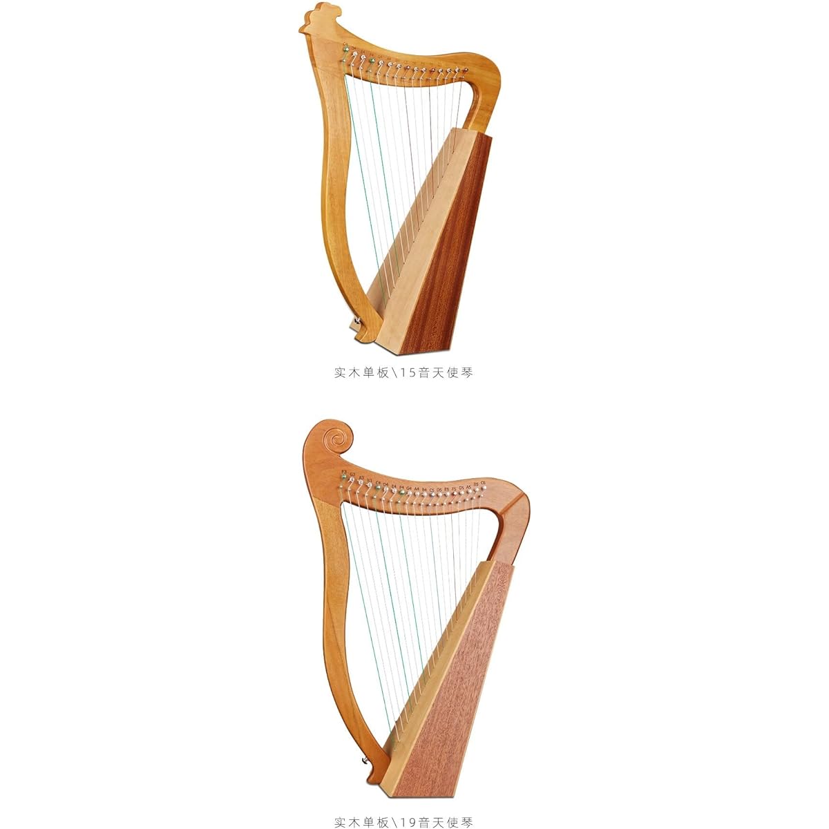 WowZza Harp Lyra Harp 19 String Wooden Musical Instrument String Music Box Portable Instrument