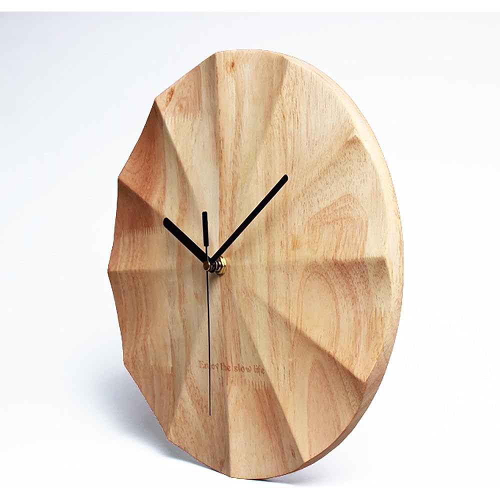 mstw Wall Clock Wall Clock Scandinavian Interior Designer Wood Modern Wood Grain Continuous Second Hand Quiet Silent Simple Polishing Cloth Included 30cm Natural