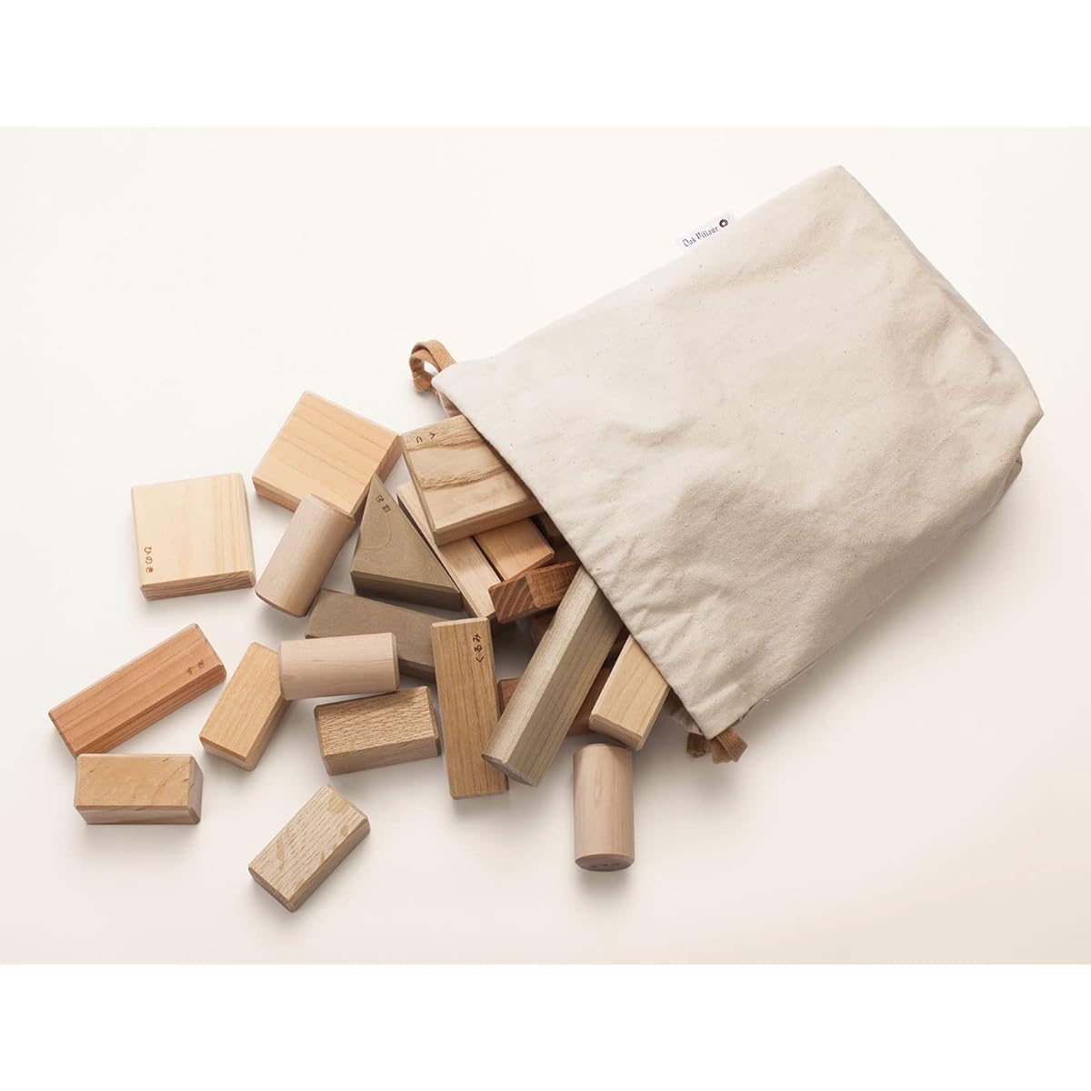 Oak Village Building Blocks, Parquet Building Blocks in a Bag, 25 Pieces, Wooden, Wood Grain, Made in Japan, Solid Wood, Educational Toy, Toy, Children, Baby Shower, Christmas, Birthday, Present, Gift, Stylish
