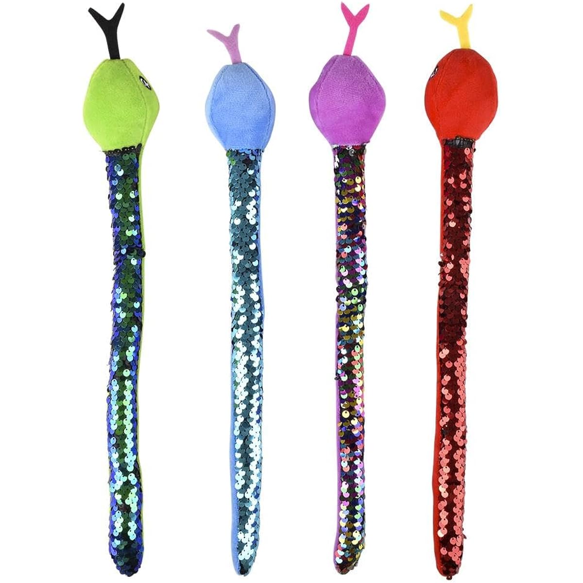 Forest & Twelfth 15" Reversible Sequin Snake Plush Toy - Flip Sequin Stuffed Animal - Imagination Stimulating Plush Toy - Jungle Animal for Sensory Play - Ages 3+ (15" Snake, Set of 4 Colors)