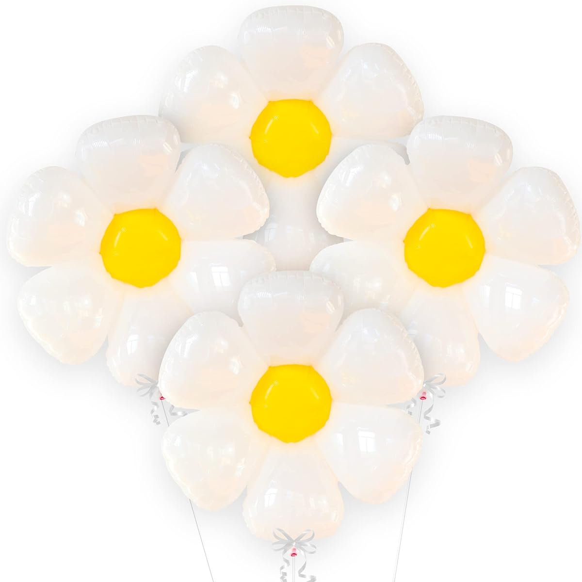 Giant 45 Inch Daisy Balloons - Xtralarge for Daisy Birthday Decorations | Mylar Floral Balloons | Daisy Themed Flower Balloons Groovy Party Decorations | Daisy Party Decorations