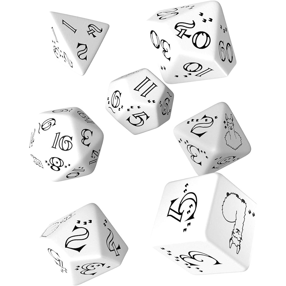 Q-Workshop Brightrama Dice Set (White & Black)