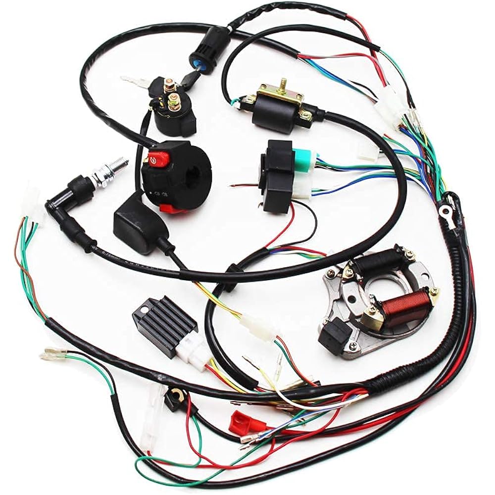 Full Electric Wiring Harness CDI Coil Magneto Stator 50cc 70cc 90cc 110cc 125cc Quad ATV Bike