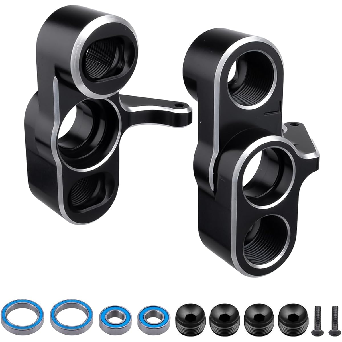 GoHobby Aluminum Front Steering Block for 1/8 ARRMA Typhon Senton 6S 1/7 Infraction Limitless Mojave 6S BLX Upgrade AR330187 Replacement (Black)