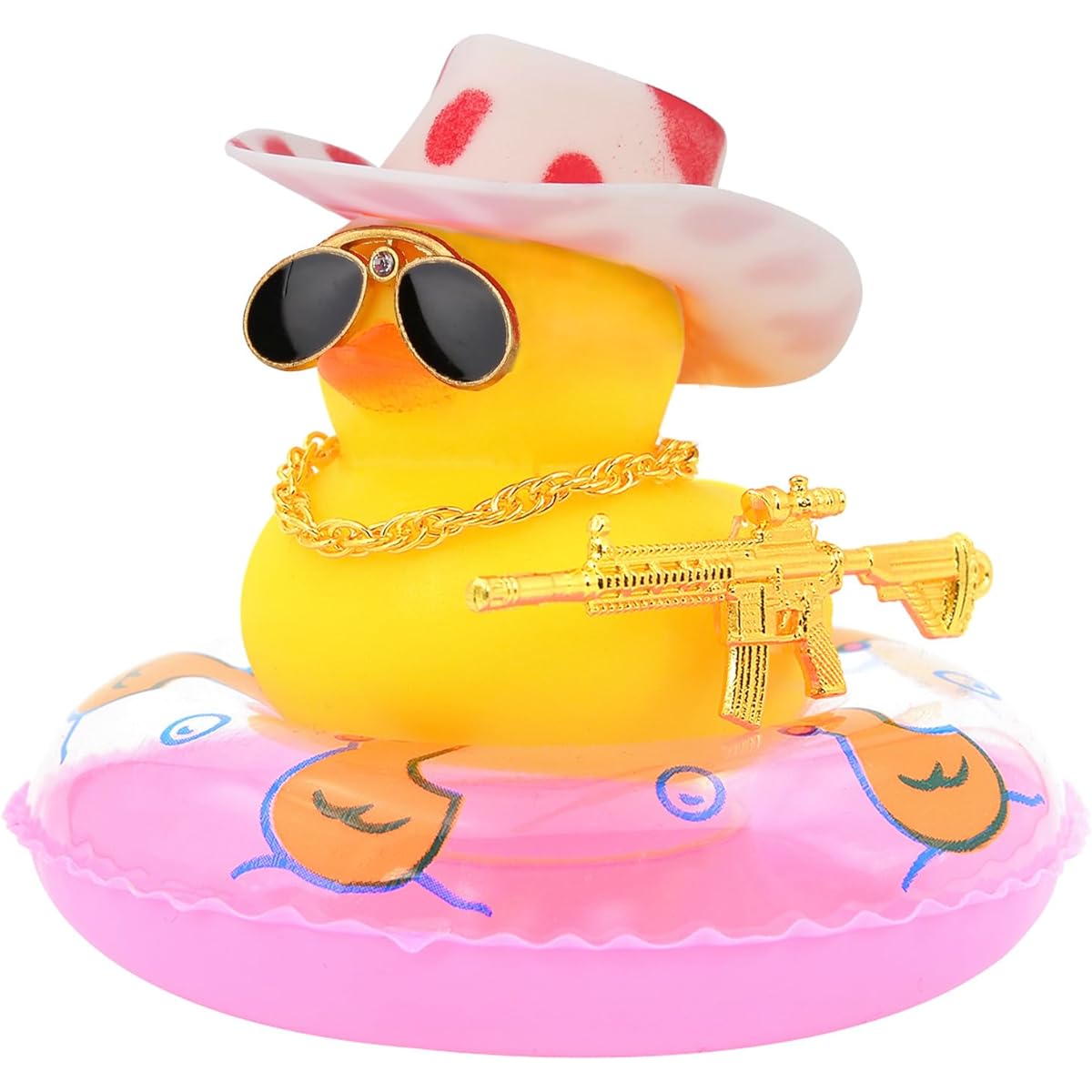 Rubber Duck Car Duck Decoration Brown Swim Ring