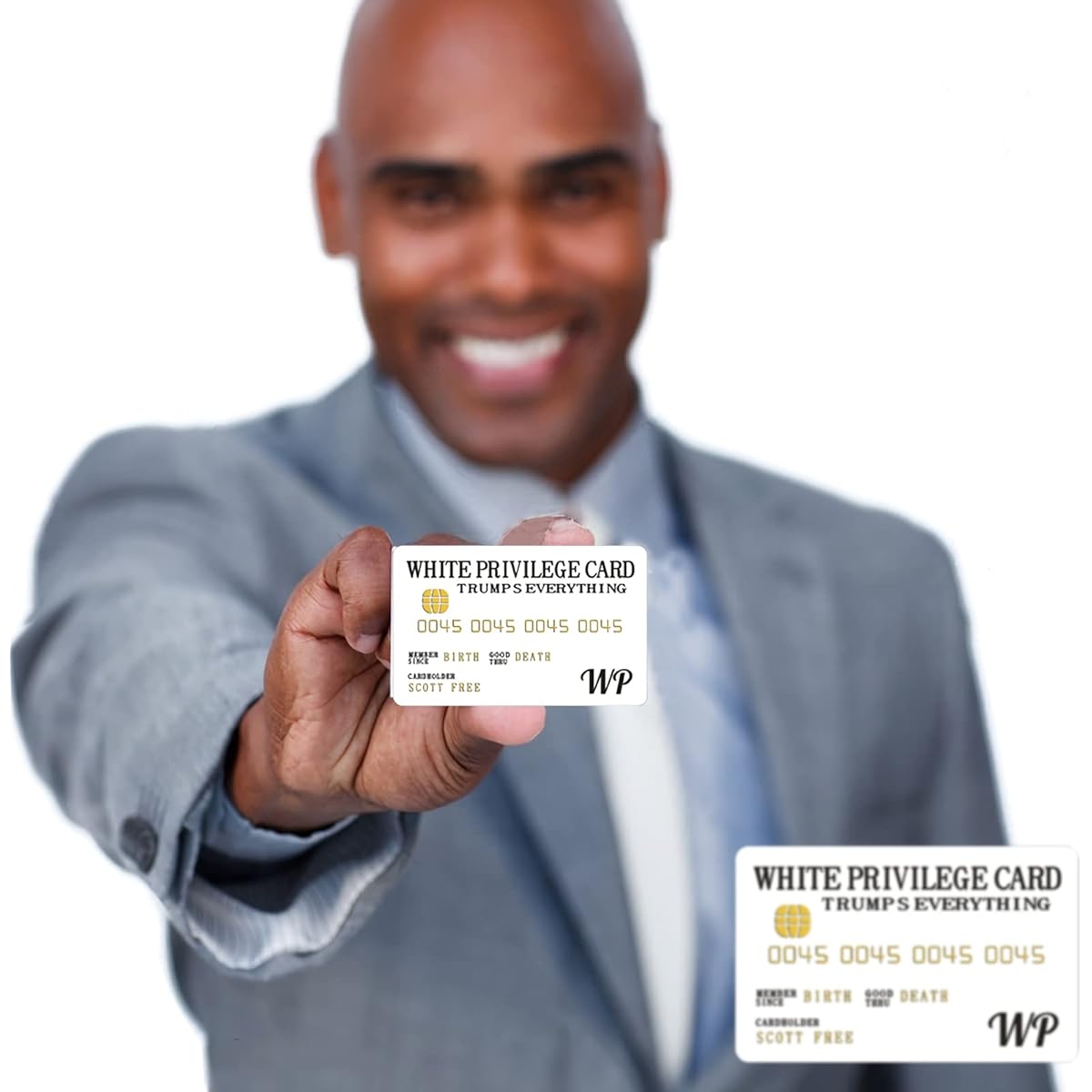 Quejowy White Privilege Cards Trump Everything Cards with Writable Signature Strips (20 Count)