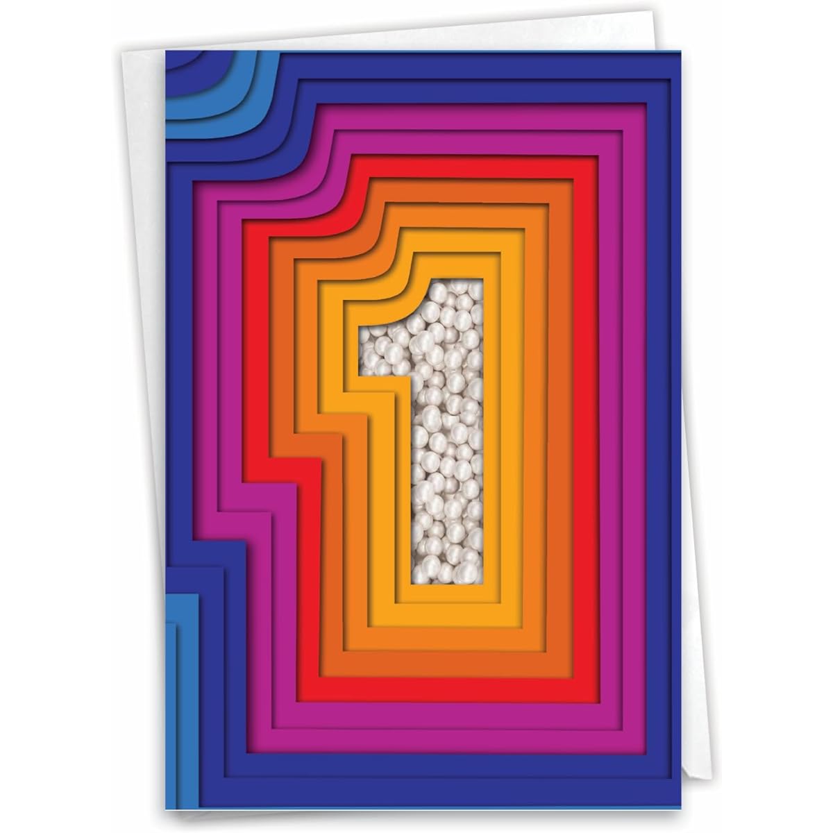 The Best Card Company Bold Milestone Anniversary Greeting Card with Envelope (4.63 x 6.75 inches) Freshwater Pearl Look No. C6110IMAG