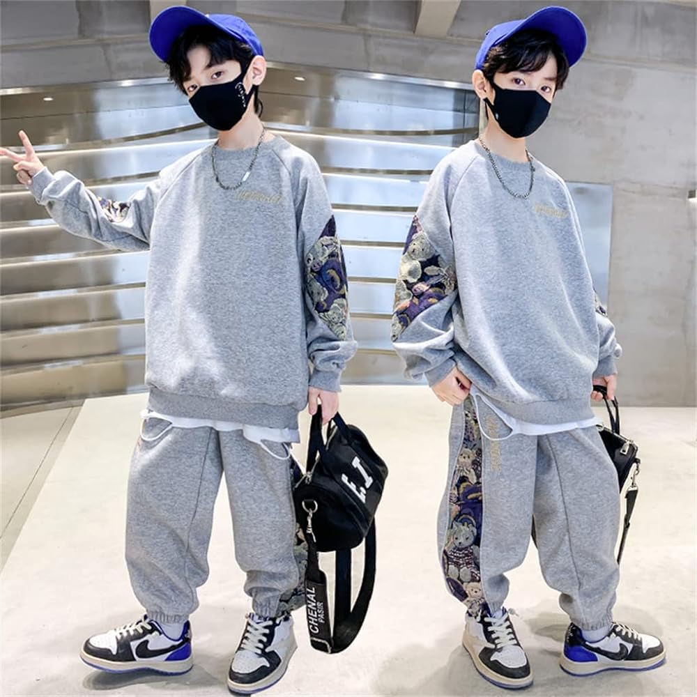 [Mouhokyo] Jersey, Boys' Top and Bottom Set, Children's Clothes, Setup, Sweatshirts, Boys' Sportswear, Spring/Autumn, Sportswear, Casual, Long Sleeve, Junior Clothes, Everyday Wear, Going to Kindergarten, School, 120-170cm