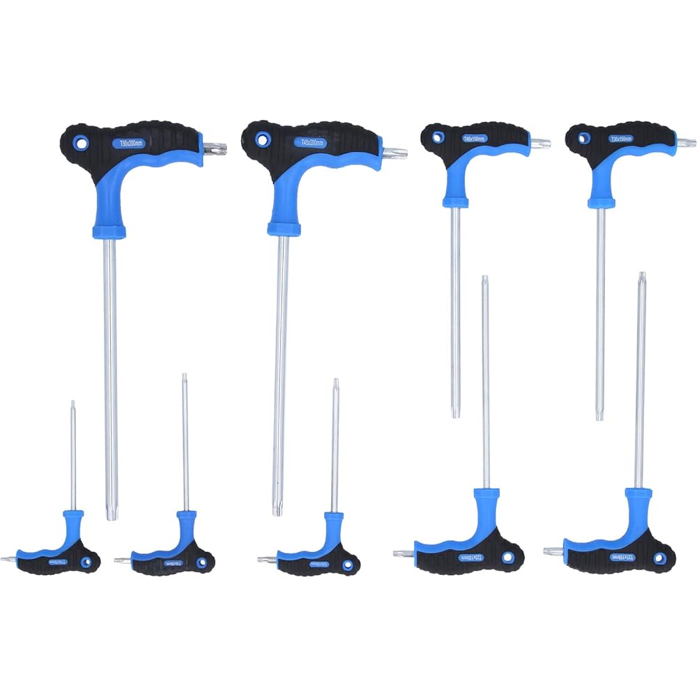 KS Tools T-Handle Torx Right Angle Wrench Set with Tamperproof 9 Pieces BT041200