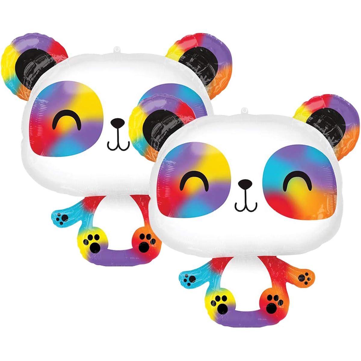 Set of 2 Adorable Rainbow Panda 24" Foil Party Balloons