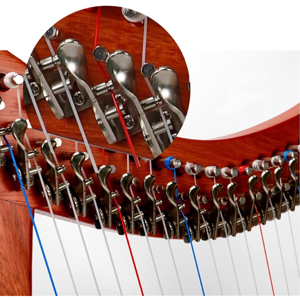 WowZza 19 String Lyre Harp, Chromatic Key Harp with Durable Bag, Tuning Wrench, Extra Strings, Support Frame, Perfect for Music Lovers, Beginners, Kids, Adults/No Pickup