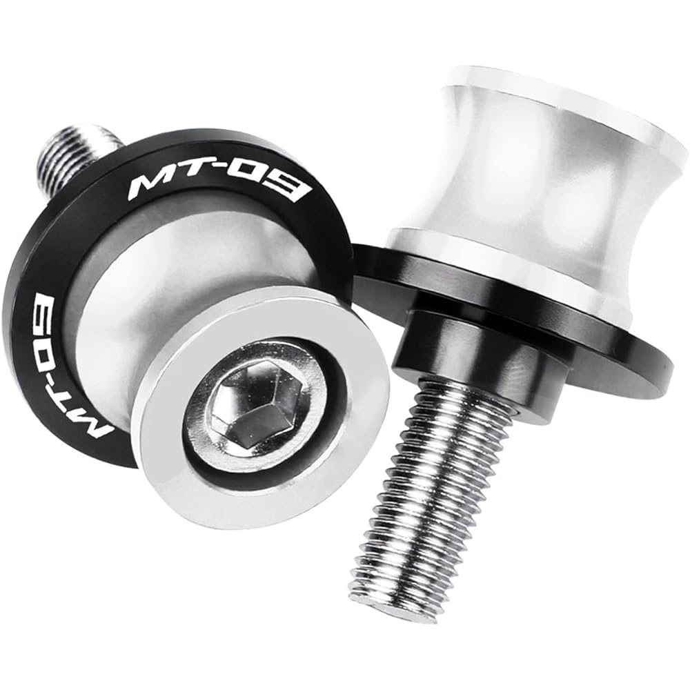 Swing Arm Slider Stand For YA-MA-HA MT09 MT 09 MT-09 SP 2017-2021 2020 Motorcycle CNC Aluminum Swing Arm Slider Spool Accessories 6MM Stand Screw (Color: Silver)