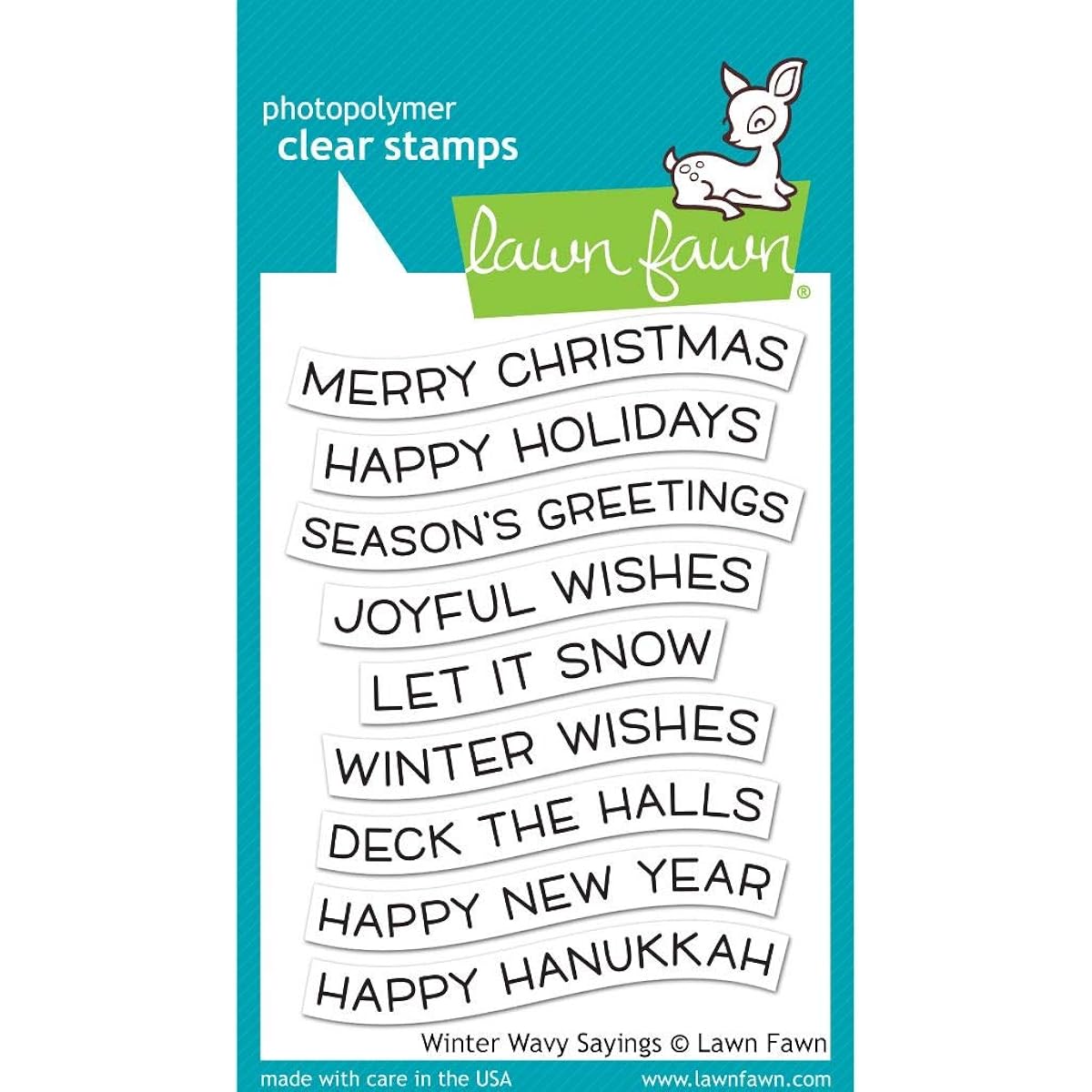 Lawn Fawn Winter Wavy Saying 3" x 4" Clear Stamp (LF2037)