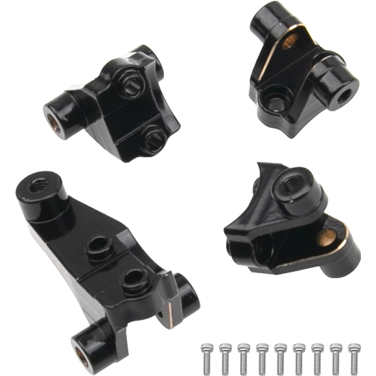 ShareGoo Brass Front Rear Axle Lower Shock Mount Suspension Link Stand Compatible with Traxxas TRX-4 1/10 RC Crawler Vehicle (Black) 1 Set