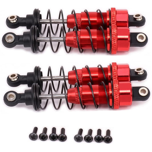 Alloy RC Shock Absorber Damper 85mm for 1/10 Hpi Hsp Losi Axial Tamiya Redcat Himoto Losi Oil Adjustable Style RC Car Upgrade Parts 4pcs/Set (Red)