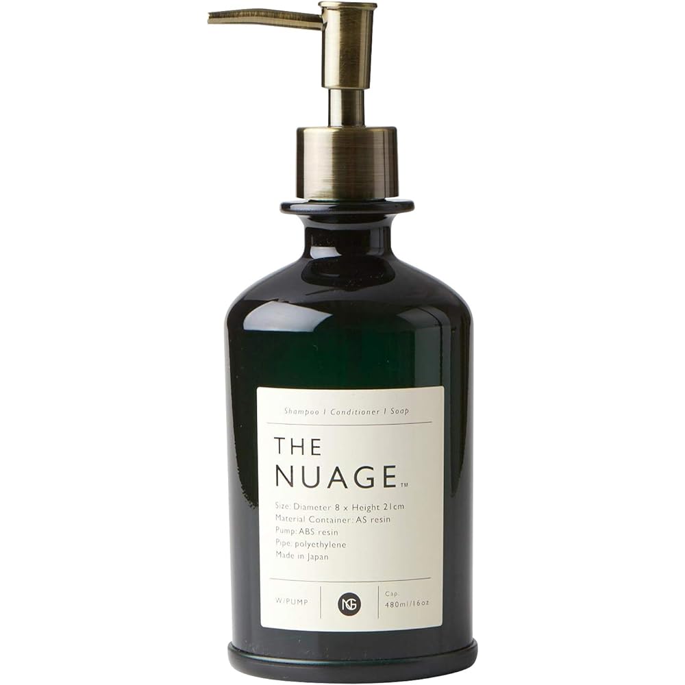 Break-resistant dispenser shampoo conditioner approx. 480ml Nuage+ Brown Made in Japan