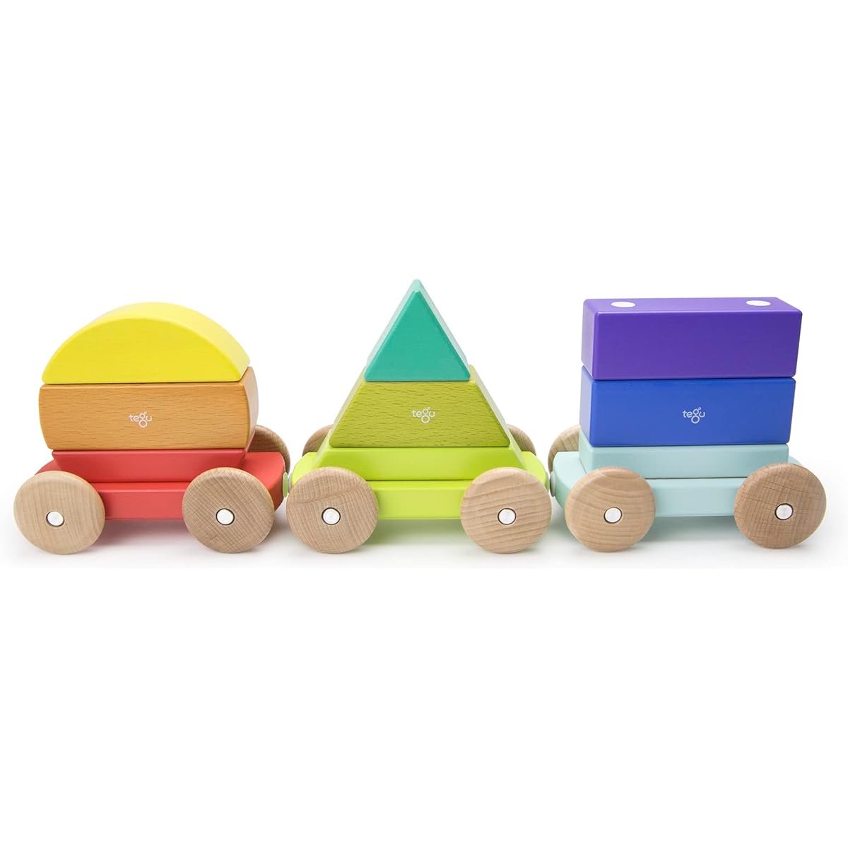 Tegu 9 Piece Magnetic Shape Train Building Blocks Set, One Size, TRA-RBW-801T